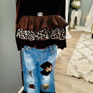 NWT Greggy Girl Boutique Leopard Set Retail $110